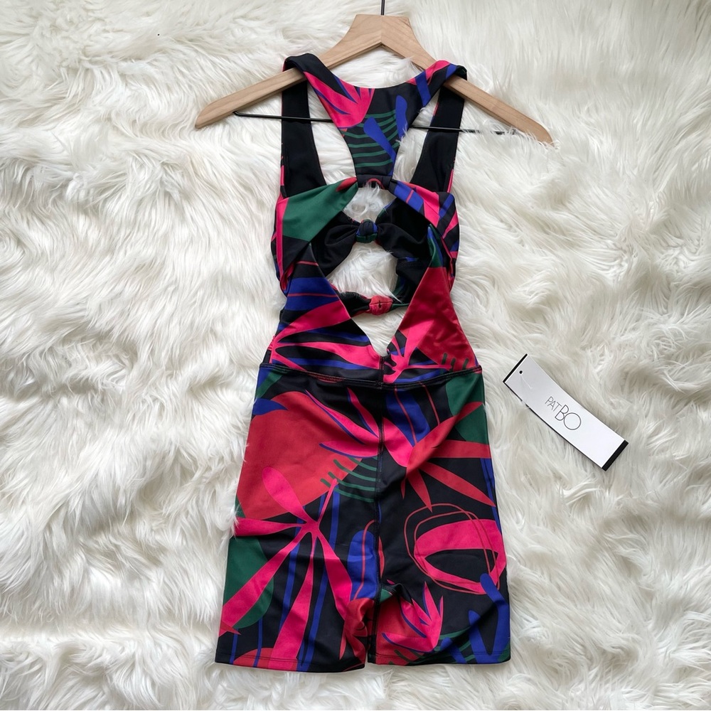 PatBO Rio Tarsila Leaf Print Cutout Romper XS NWT - Picture 13 of 16